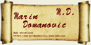 Marin Domanović vizit kartica